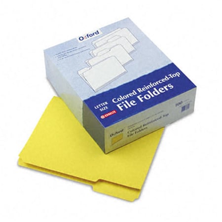 Pendaflex Two-ply- Reinforced File Folders- 1/3 Cut- Top Tab- Letter- Yellow- 100/Box PE31889